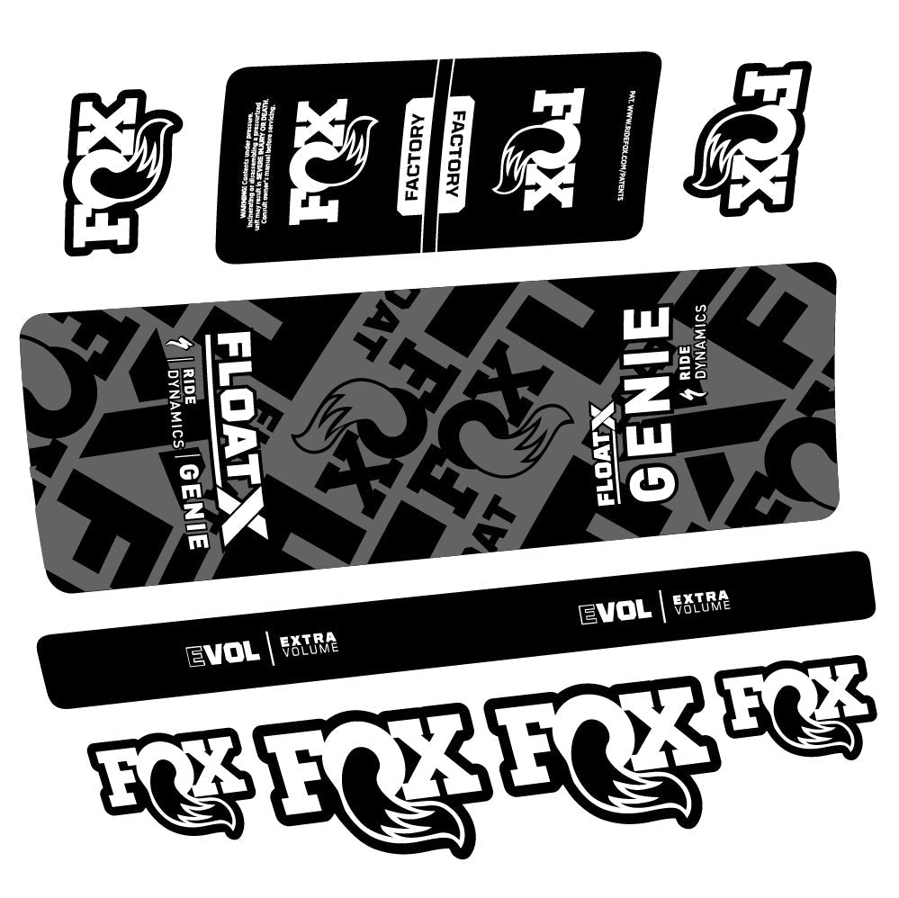 Stickers Fox Float X Genie compatibles - Autocollants amortisseur VTT