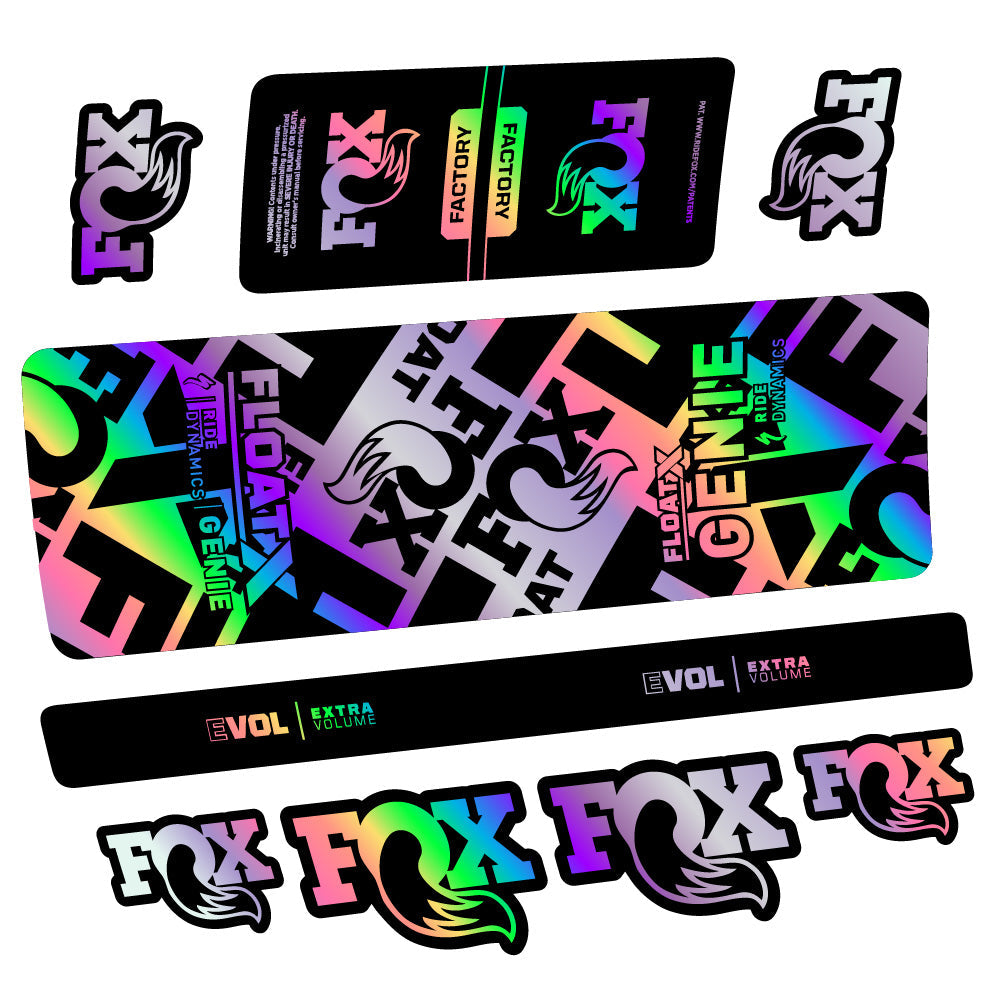 Stickers Fox Float X Genie compatibles - Autocollants amortisseur VTT