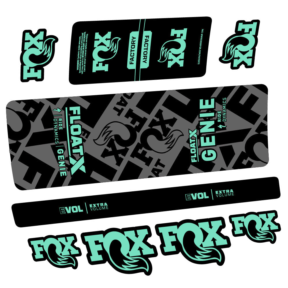 Stickers Fox Float X Genie compatibles - Autocollants amortisseur VTT