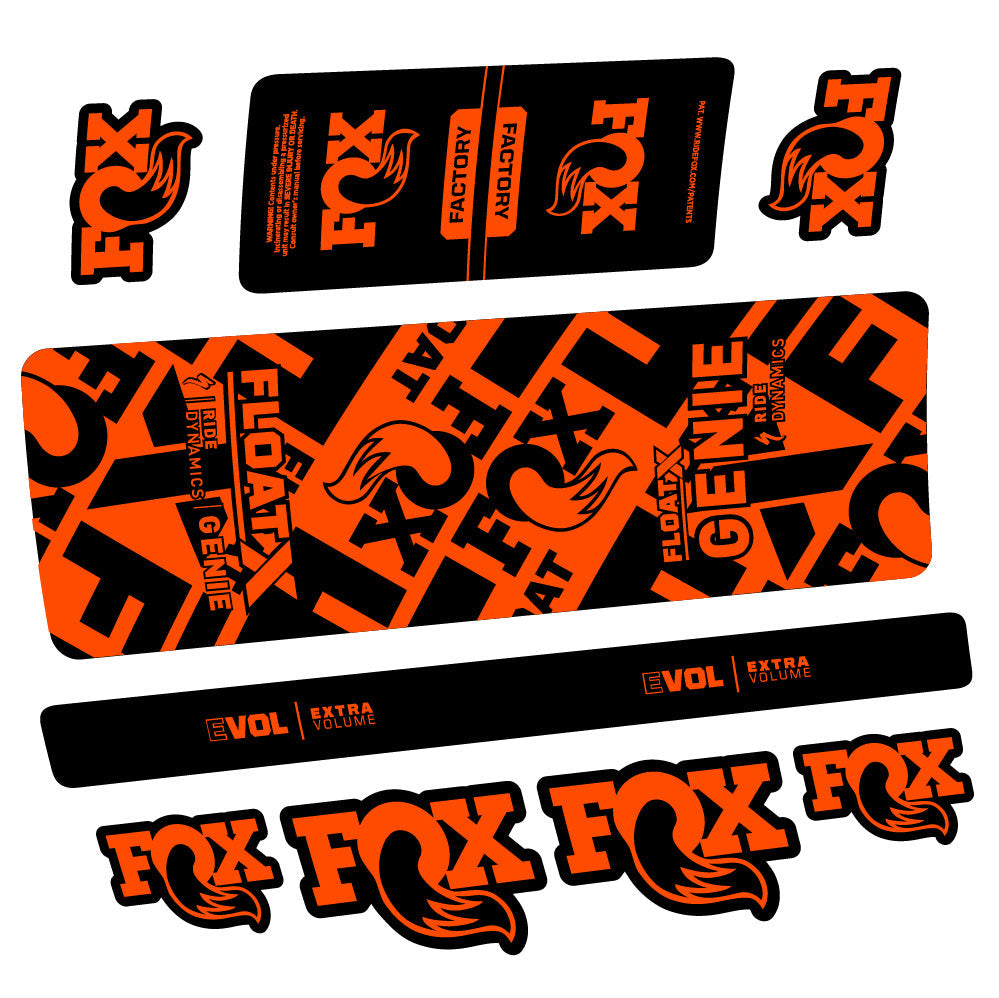 Stickers Fox Float X Genie compatibles - Autocollants amortisseur VTT