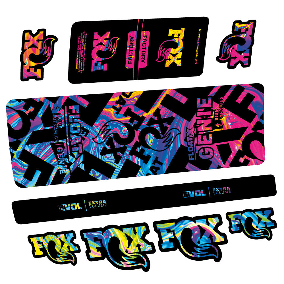 Stickers Fox Float X Genie compatibles - Autocollants amortisseur VTT