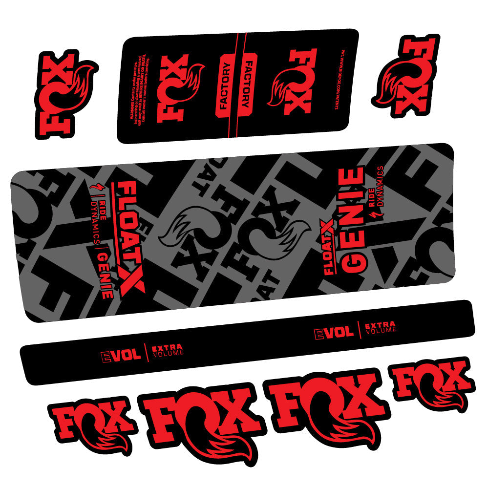 Stickers Fox Float X Genie compatibles Autocollants amortisseur arrière