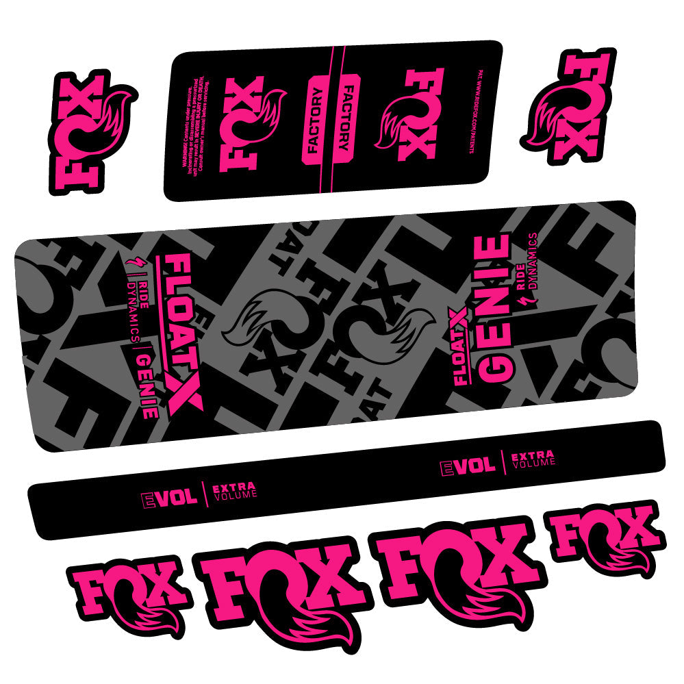 Stickers Fox Float X Genie compatibles - Autocollants amortisseur VTT