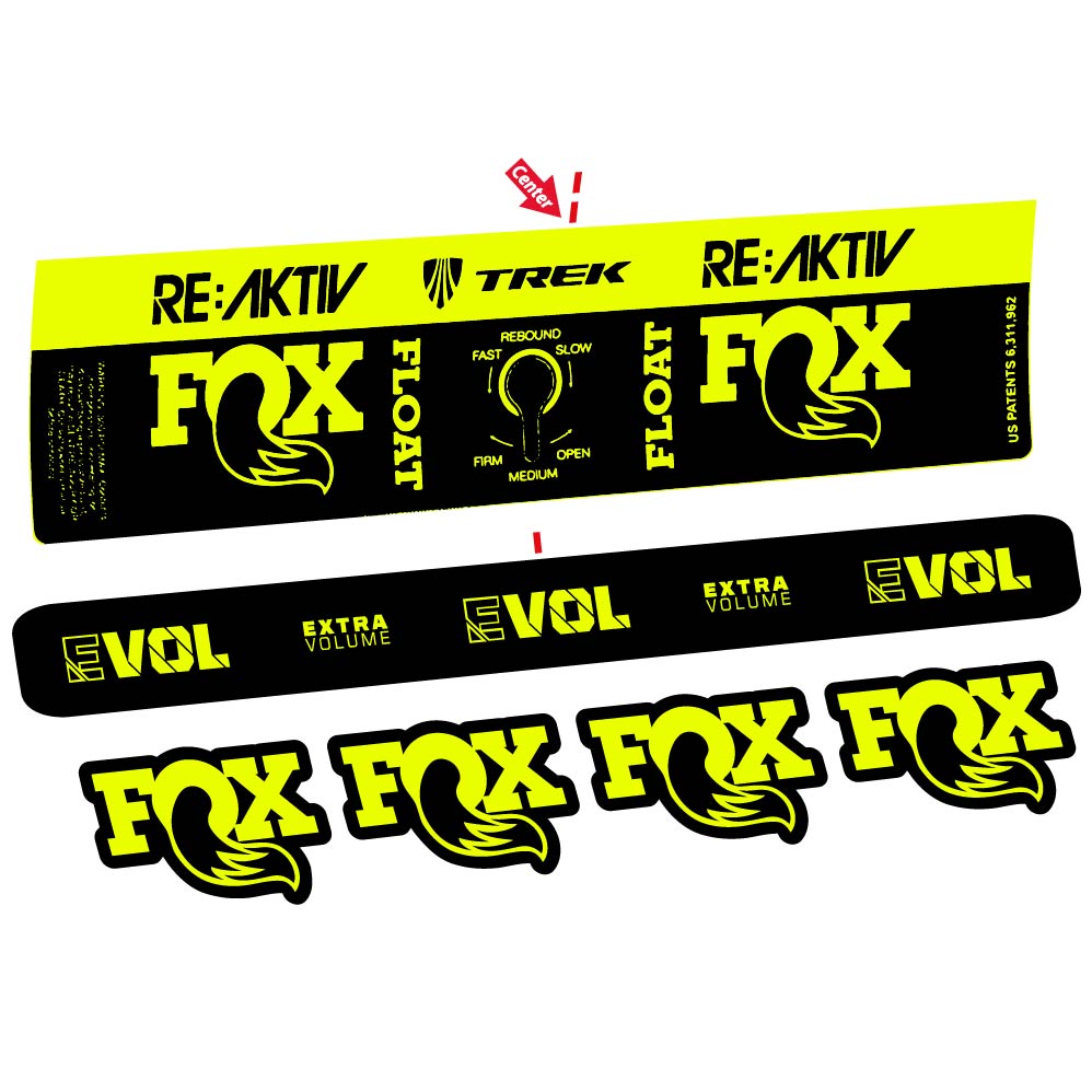 Stickers Fox Float Reactiv Trek compatibles Autocollants amortisseur