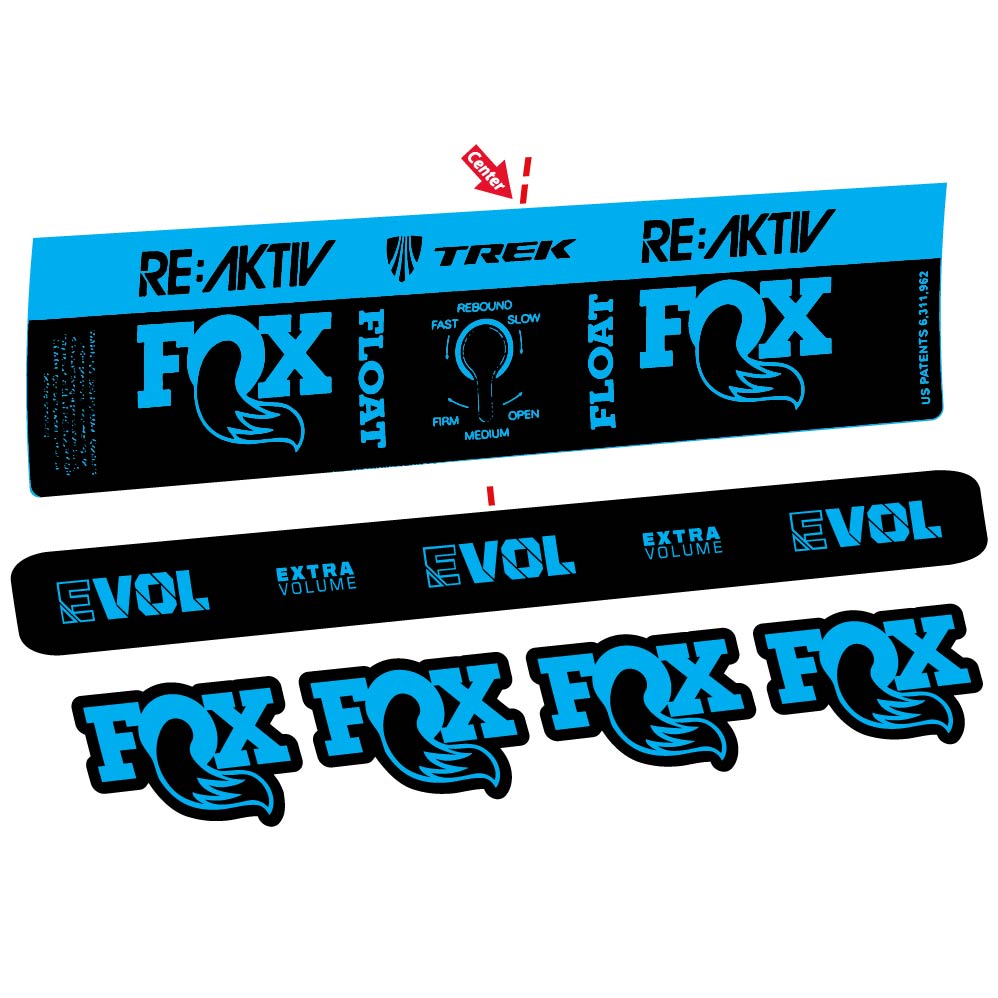 Stickers Fox Float Reactiv Trek compatibles Autocollants amortisseur