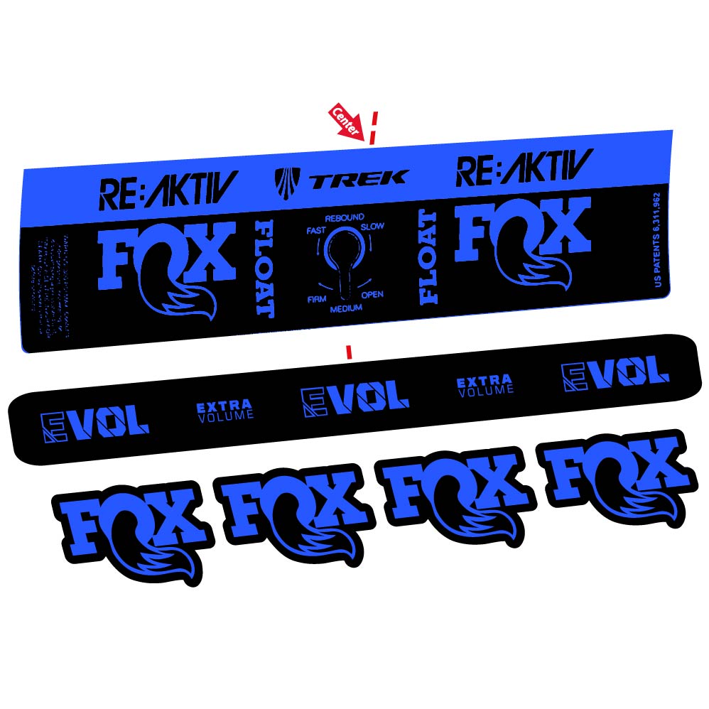 Stickers Fox Float Reactiv Trek compatibles Autocollants amortisseur