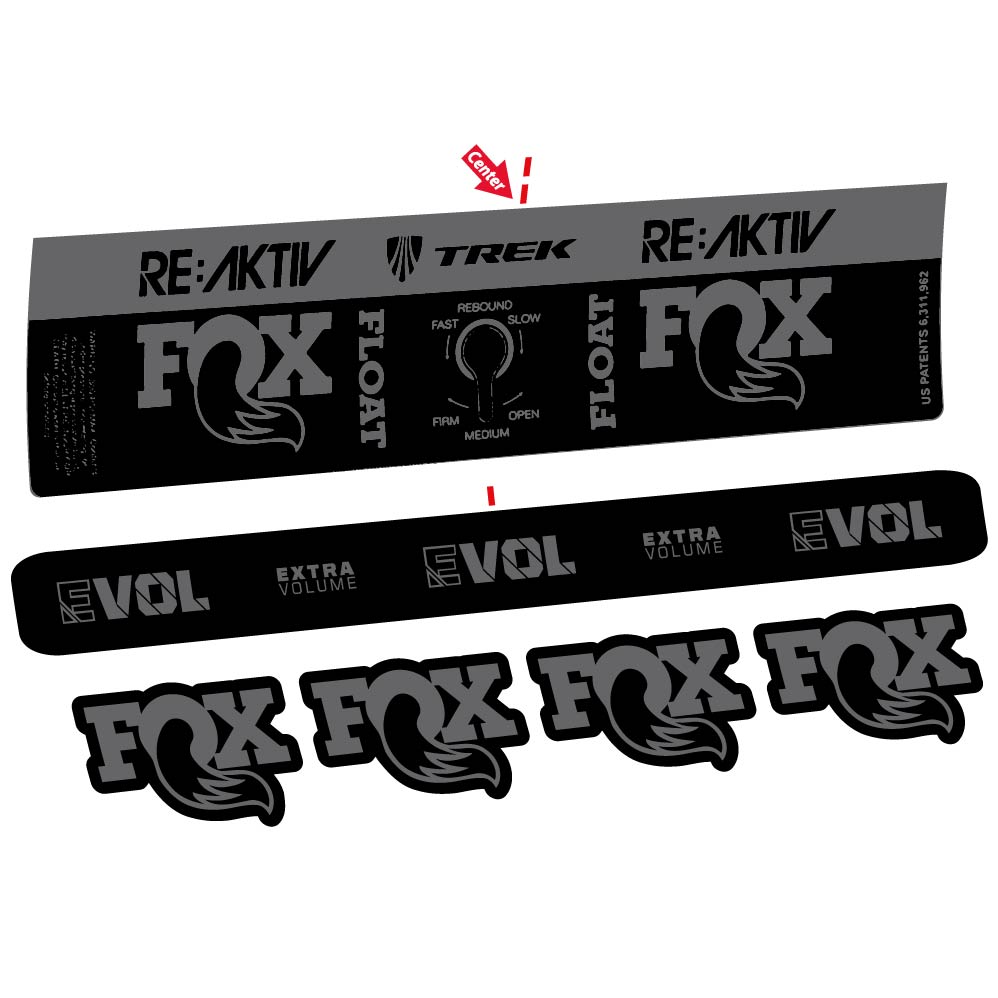 Stickers Fox Float Reactiv Trek compatibles Autocollants amortisseur