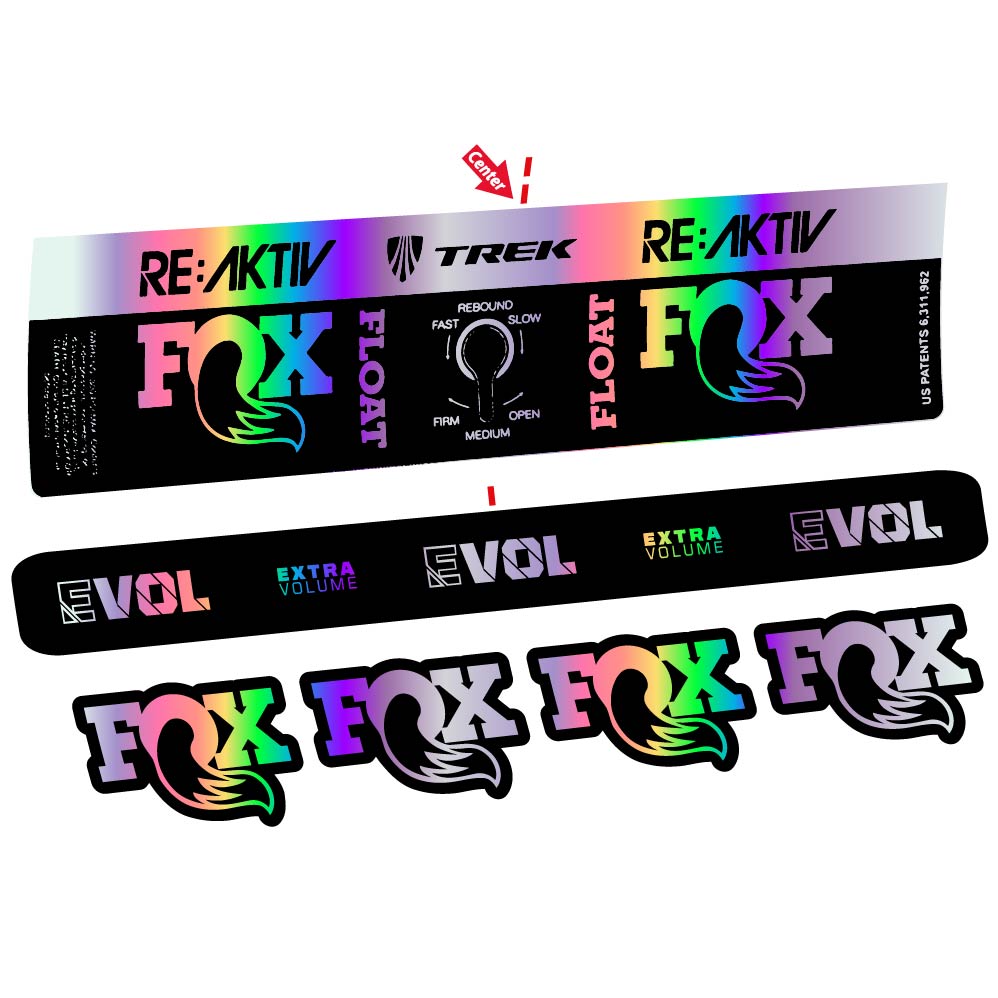 Stickers Fox Float Reactiv Trek compatibles Autocollants amortisseur