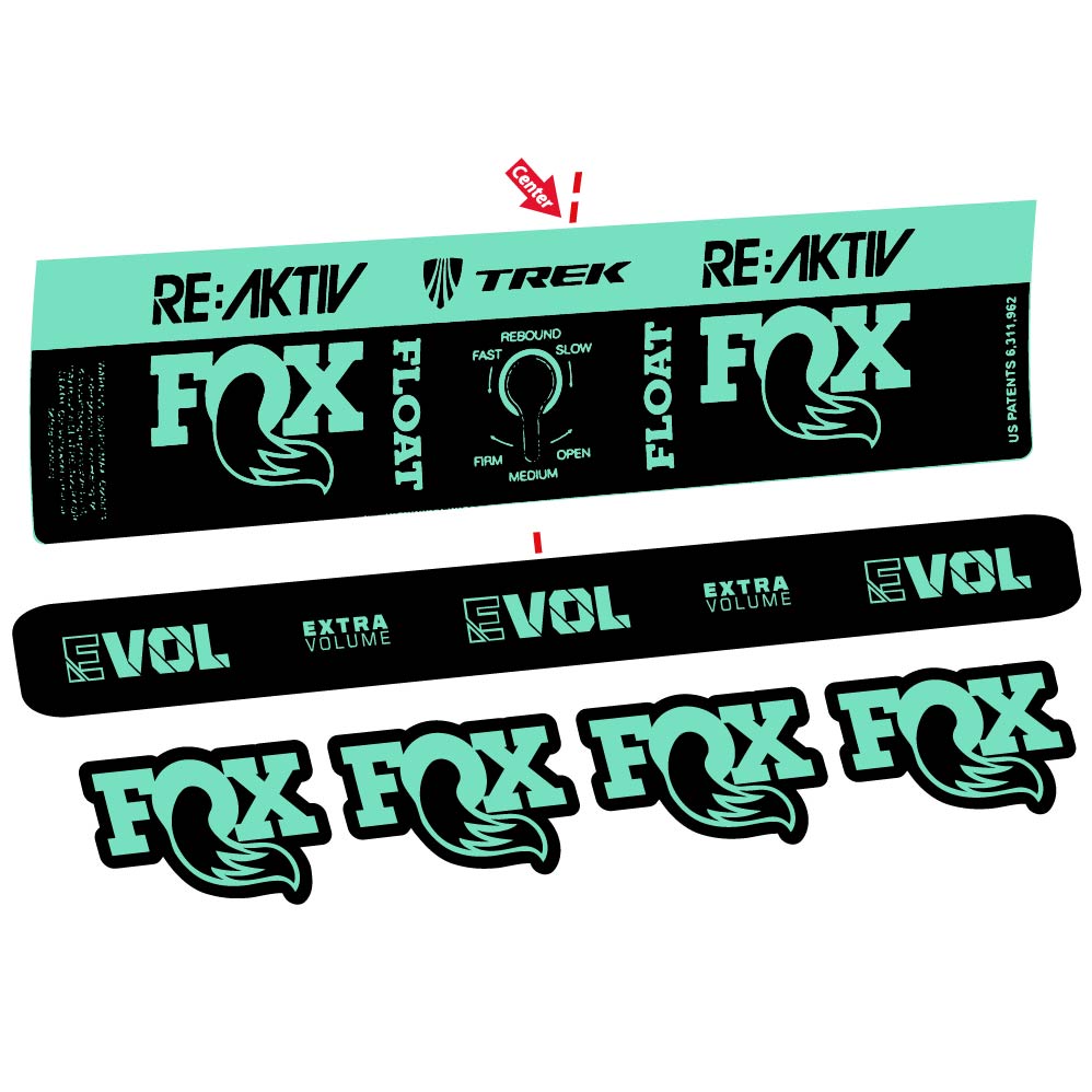 Stickers Fox Float Reactiv Trek compatibles Autocollants amortisseur
