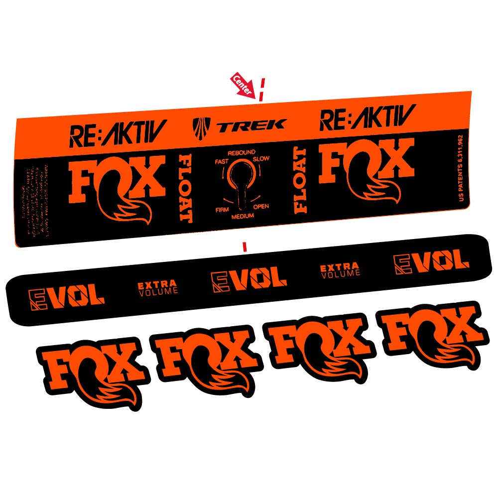 Stickers Fox Float Reactiv Trek compatibles Autocollants amortisseur