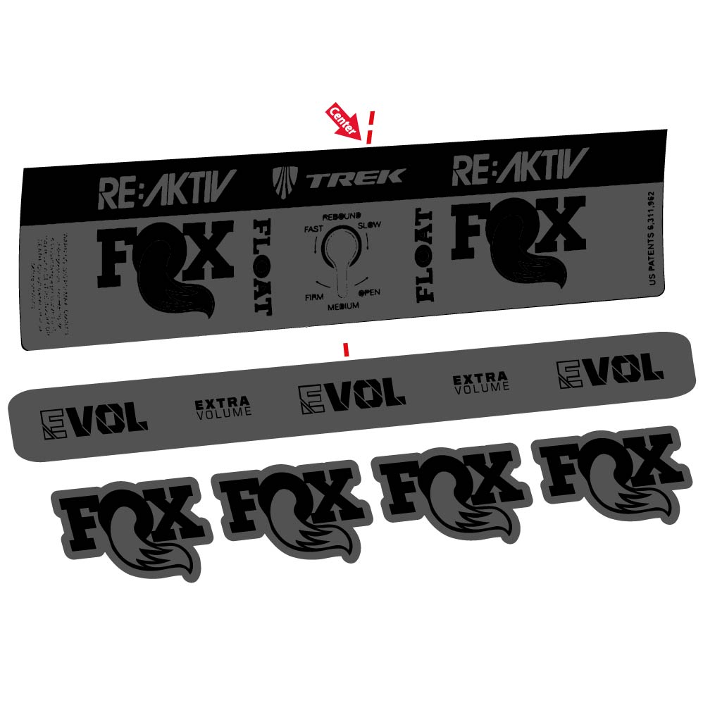 Stickers Fox Float Reactiv Trek compatibles Autocollants amortisseur