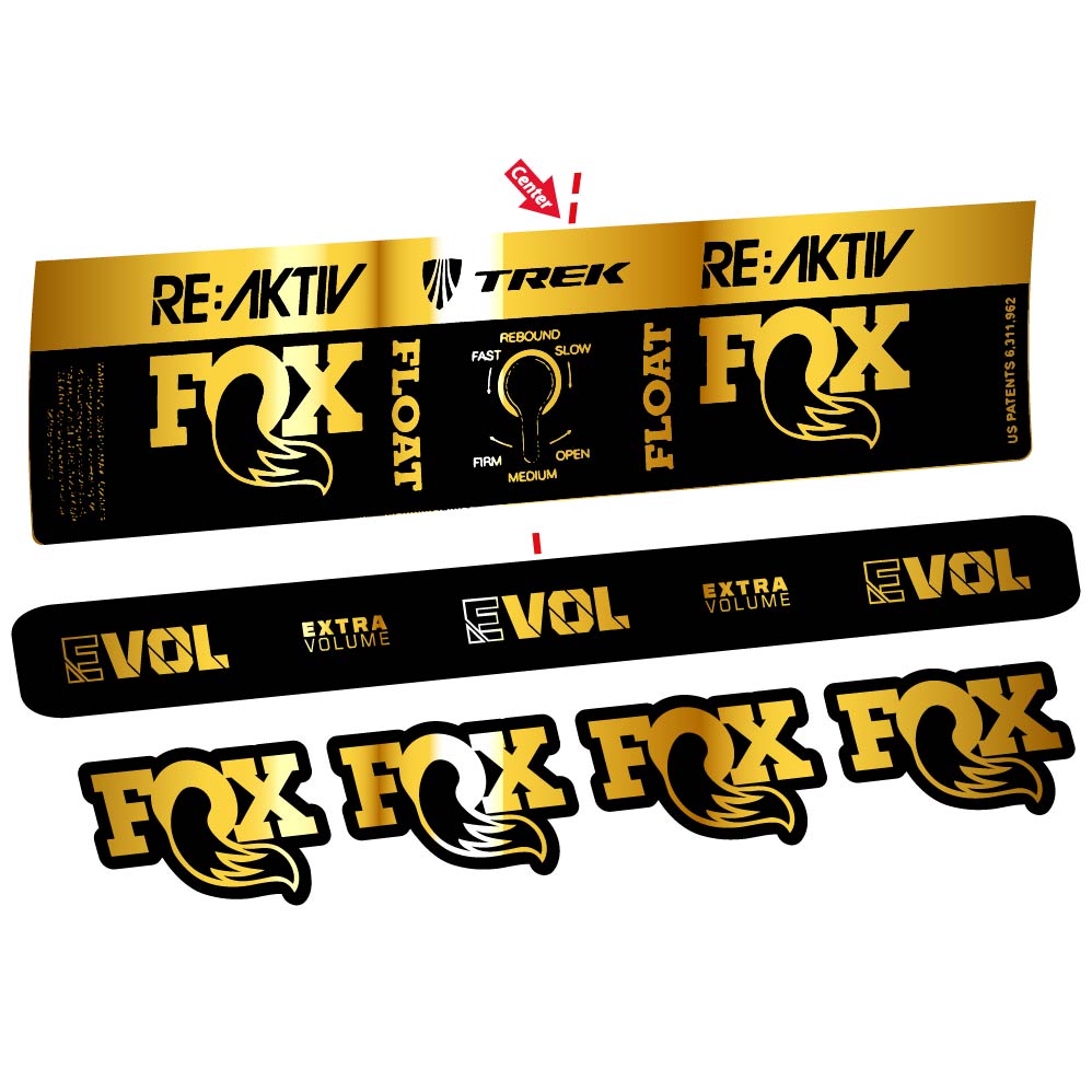 Stickers Fox Float Reactiv Trek compatibles Autocollants amortisseur