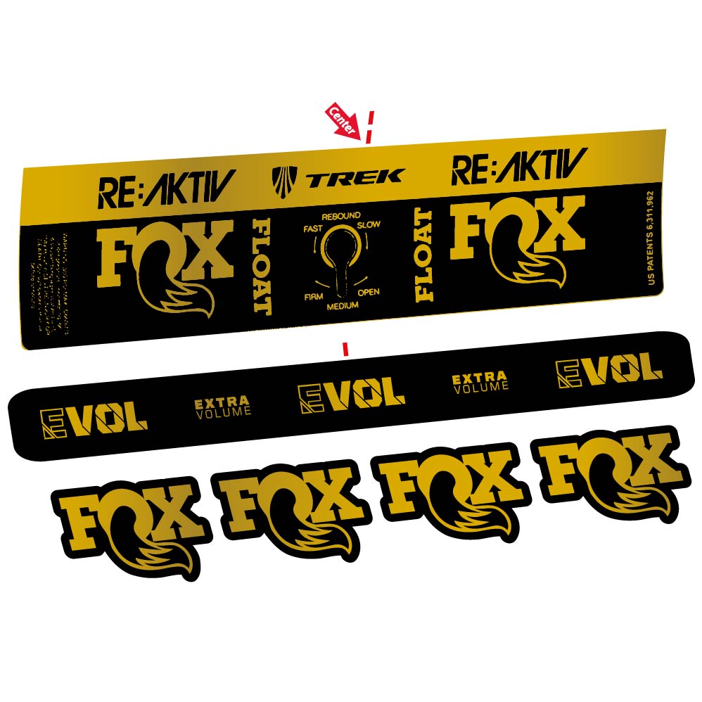 Stickers Fox Float Reactiv Trek compatibles Autocollants amortisseur