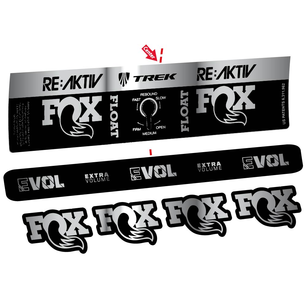 Stickers Fox Float Reactiv Trek compatibles Autocollants amortisseur