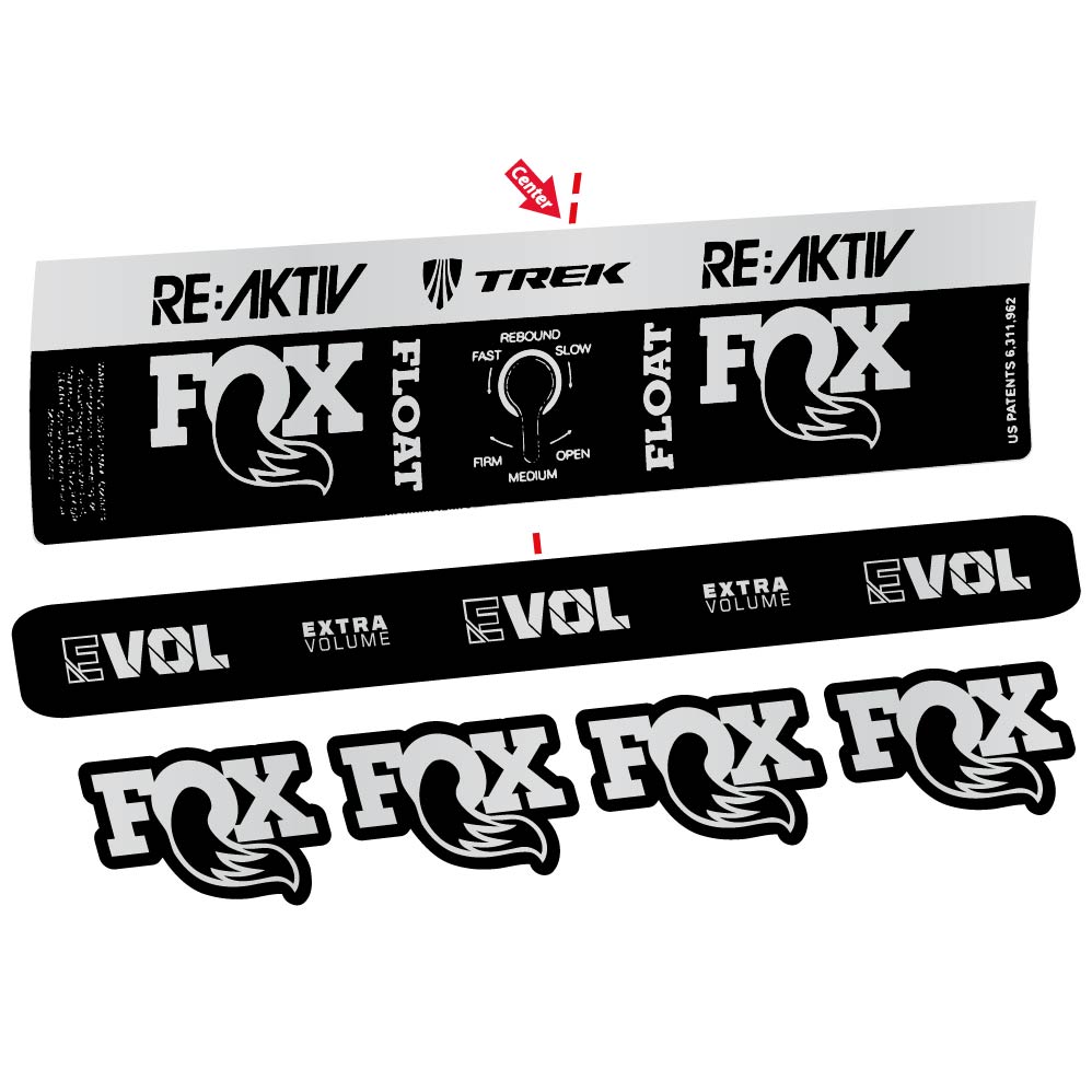 Stickers Fox Float Reactiv Trek compatibles Autocollants amortisseur