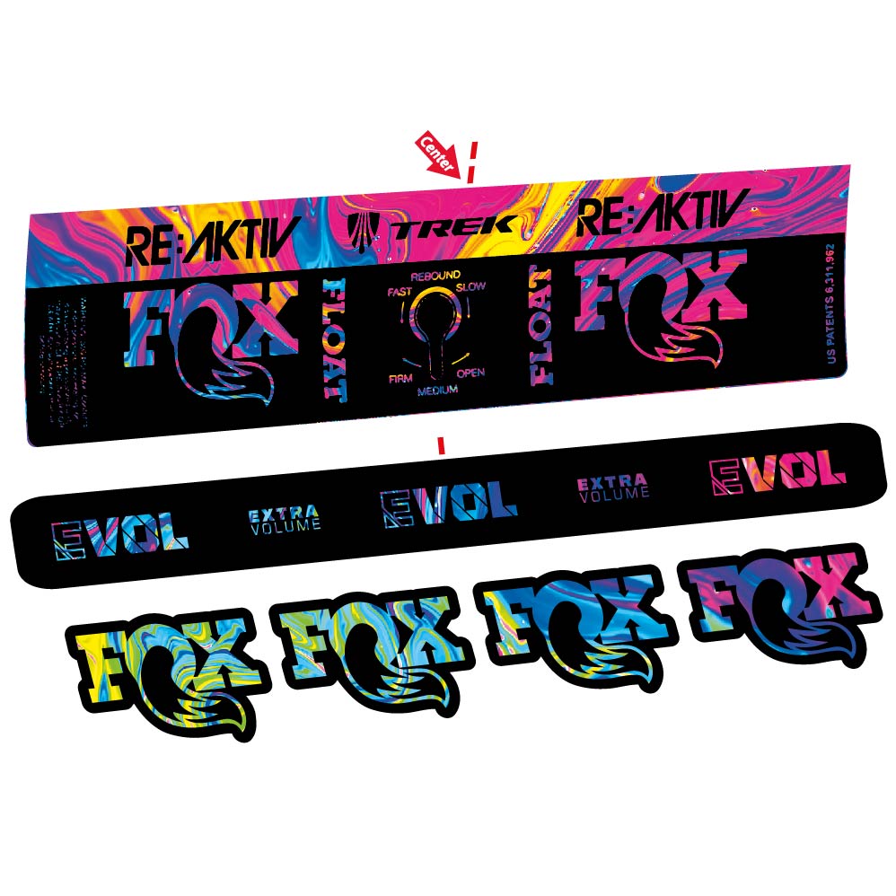 Stickers Fox Float Reactiv Trek compatibles Autocollants amortisseur