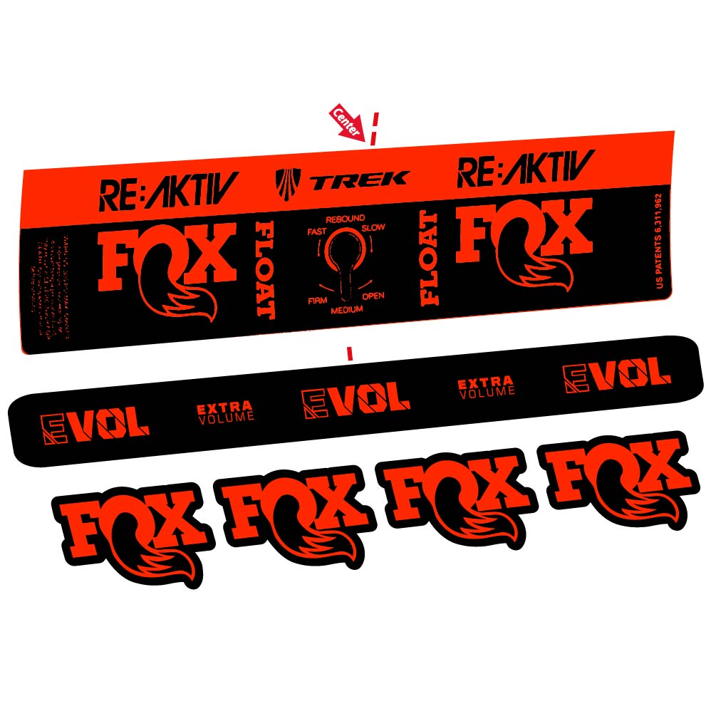 Stickers Fox Float Reactiv Trek compatibles Autocollants amortisseur