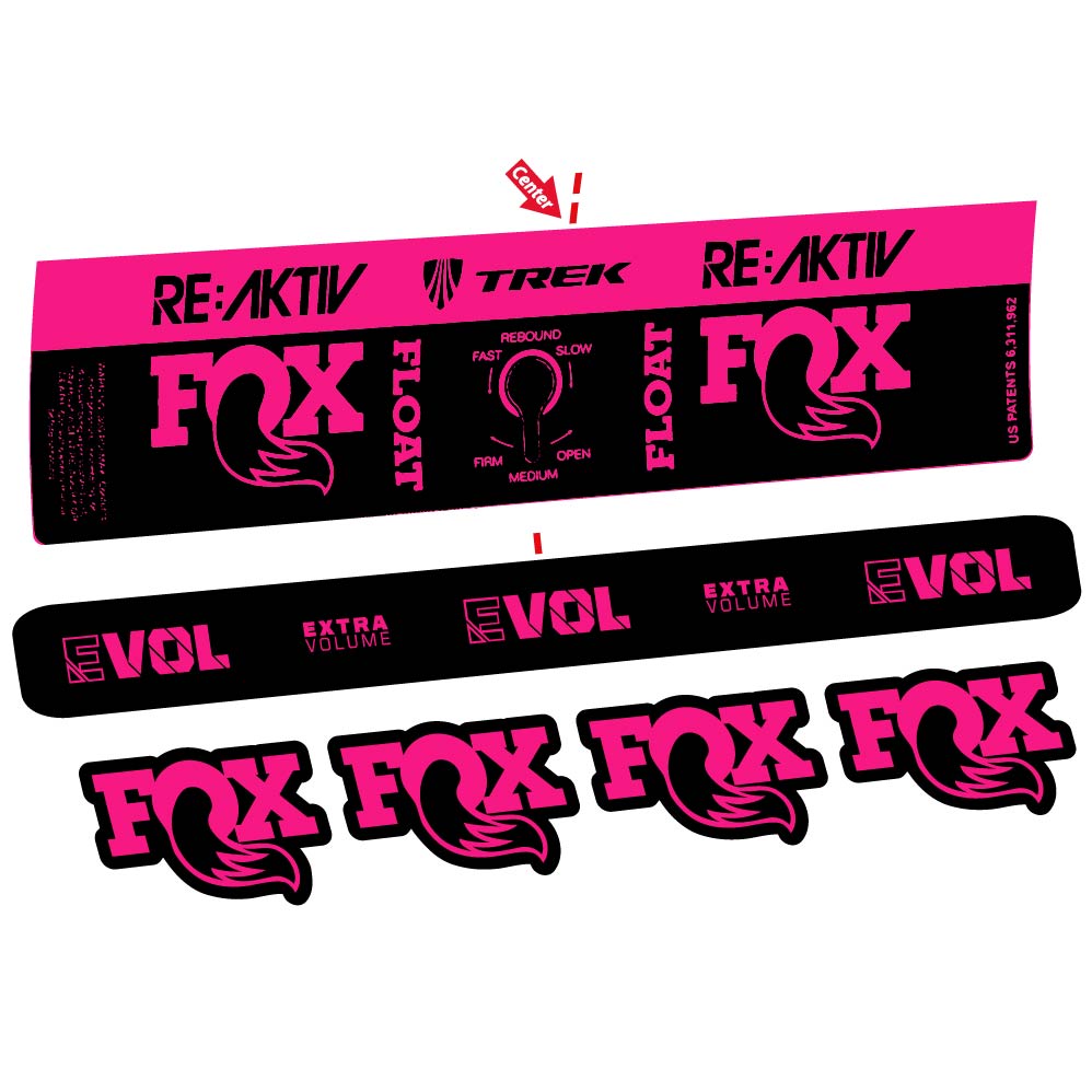 Stickers Fox Float Reactiv Trek compatibles Autocollants amortisseur