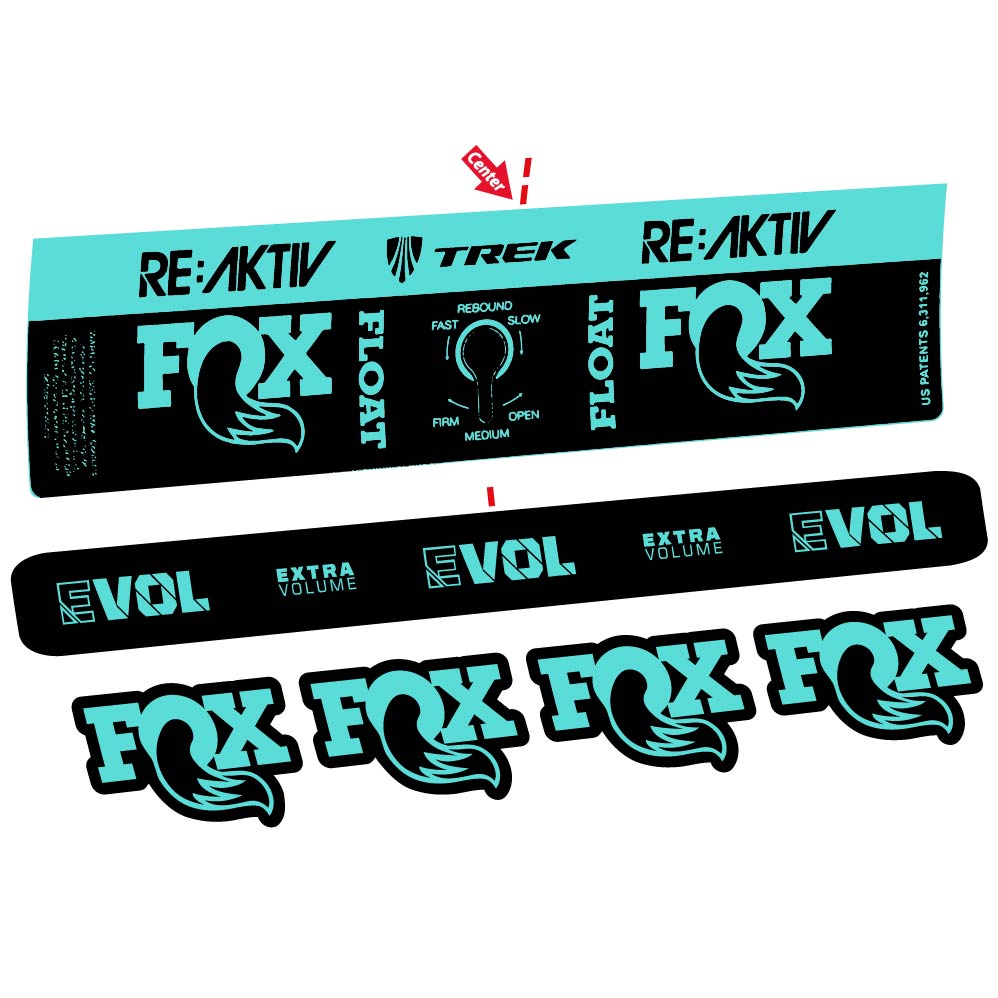 Stickers Fox Float Reactiv Trek compatibles Autocollants amortisseur