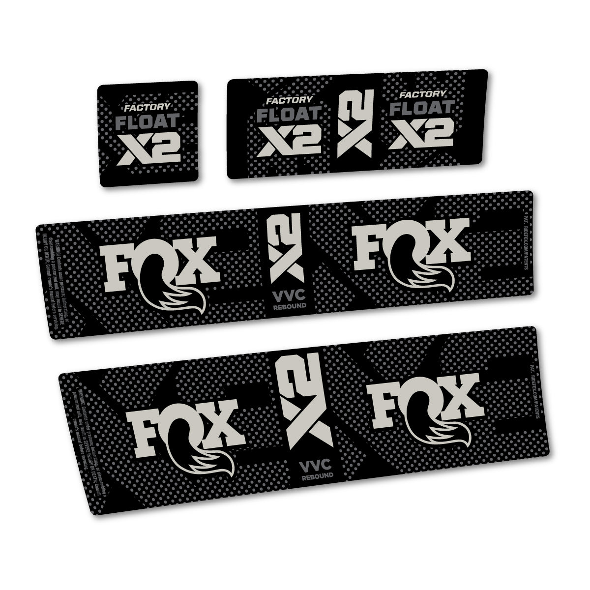Stickers compatibles Fox Factory Float X2 pour amortisseur – autocollants vinyle - Gris Pastel