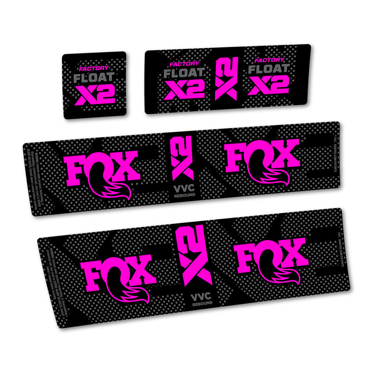 Fuchsia Neon decal for Fox Factory Float X2 rear shock – bike sticker vinyl