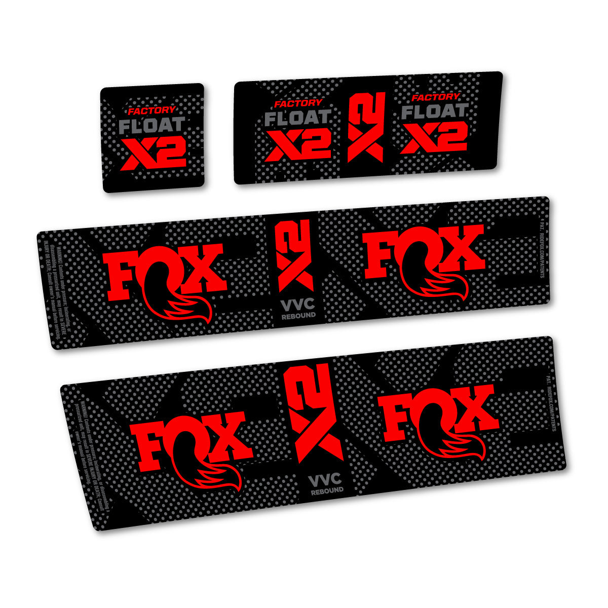 Orange Red decal for Fox Factory Float X2 rear shock – bike sticker vinyl