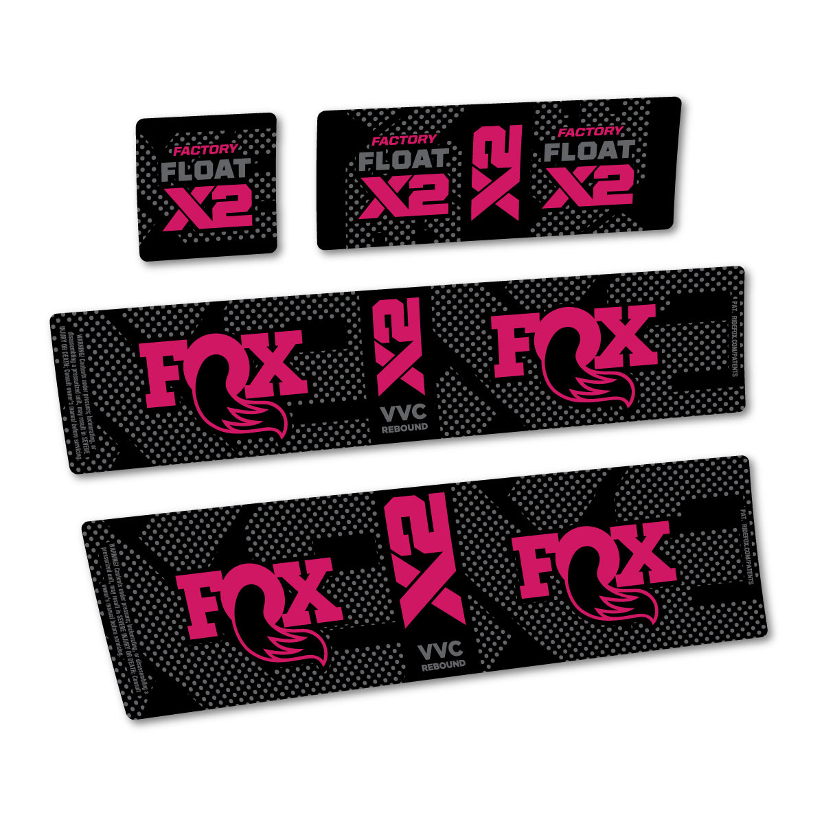Stickers compatibles Fox Factory Float X2 pour amortisseur – autocollants vinyle - Rose Foncé