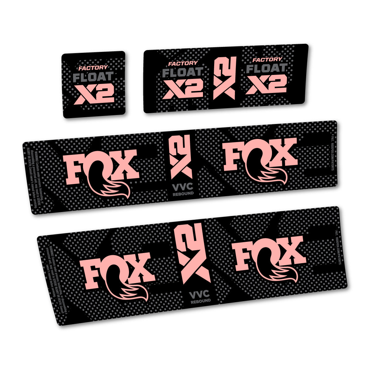 Stickers compatibles Fox Factory Float X2 pour amortisseur – autocollants vinyle - Rose Saumon