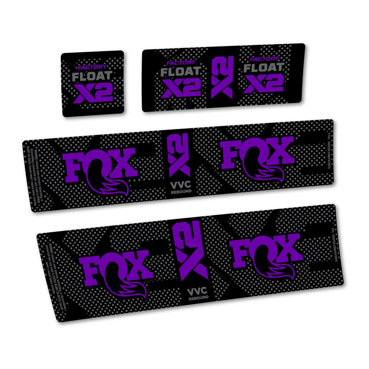Stickers compatibles Fox Factory Float X2 pour amortisseur – autocollants vinyle - Violet