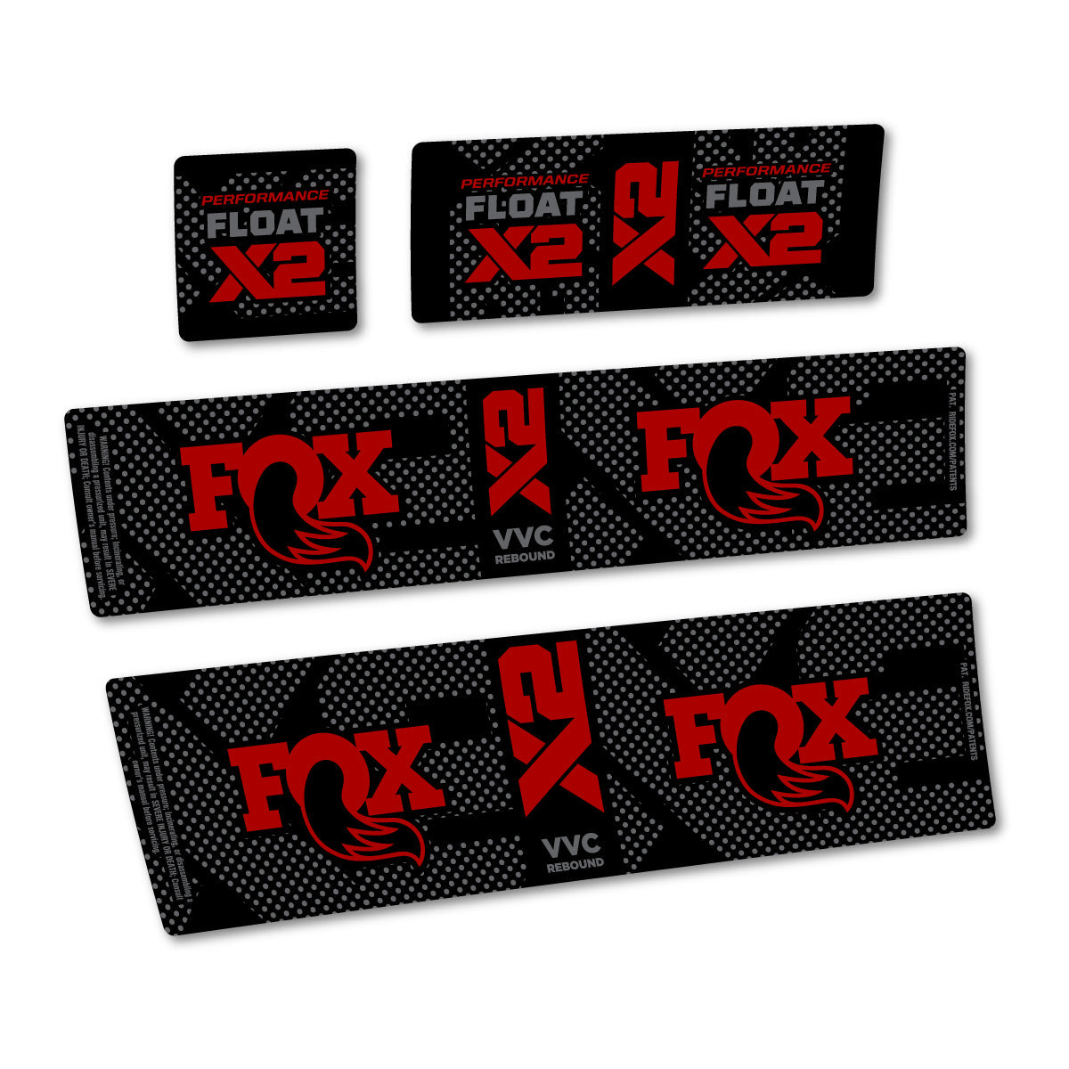 Dark Red decal for Fox Performance Float X2 rear shock – bike sticker vinyl
