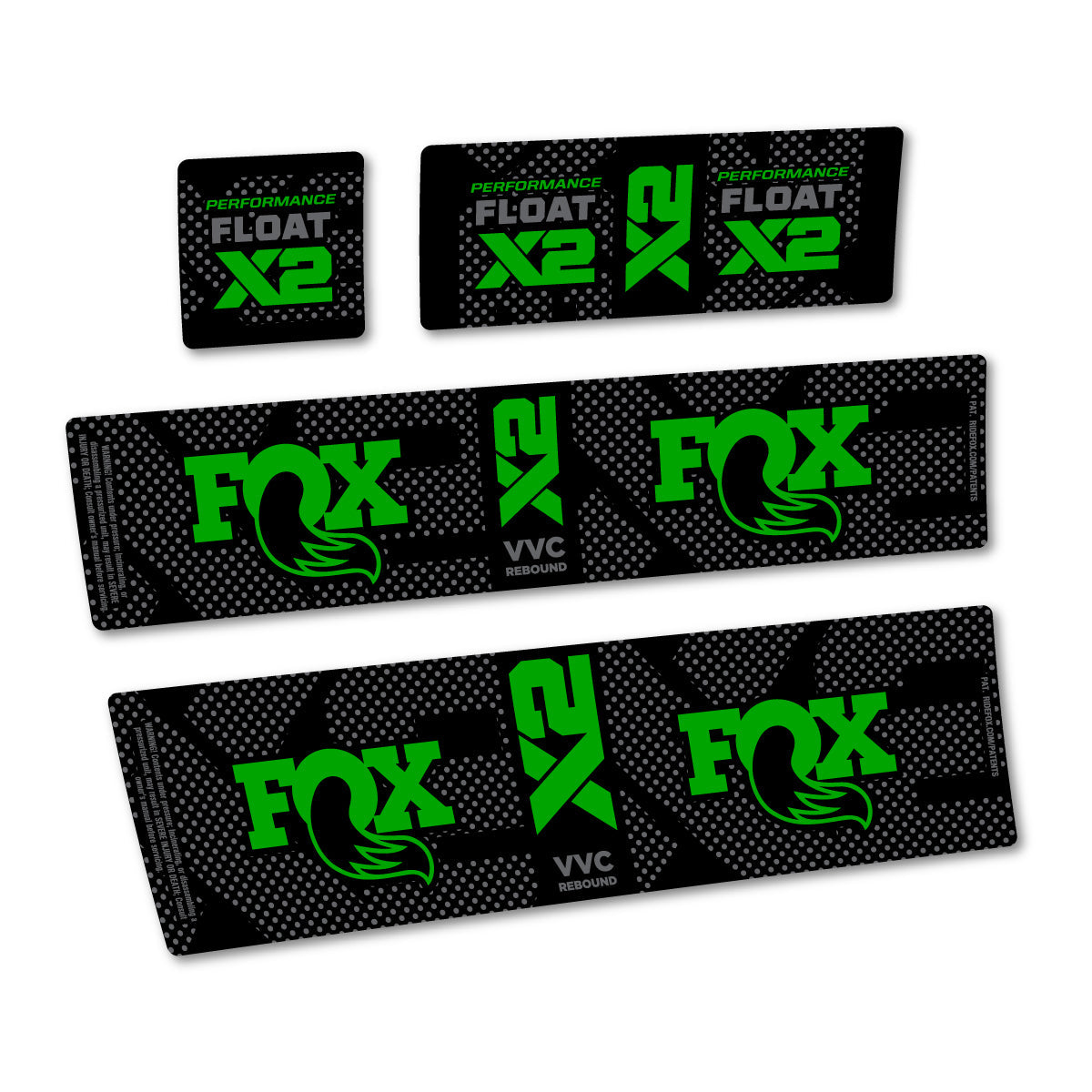 Green decal for Fox Performance Float X2 rear shock – bike sticker vinyl