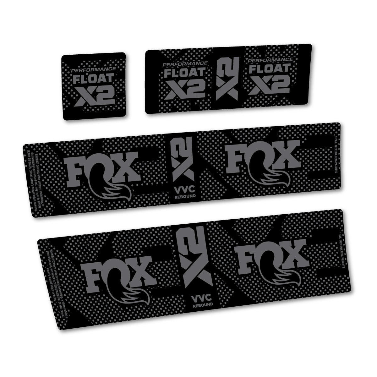 Medium Grey decal for Fox Performance Float X2 rear shock – bike sticker vinyl