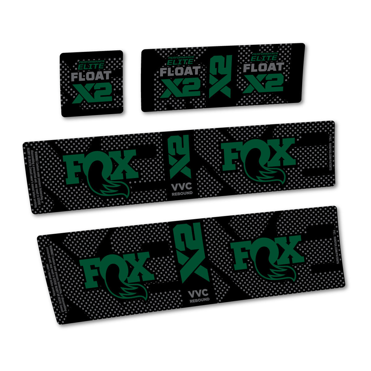 Dark Green decal for Fox Performance Elite Float X2 rear shock – bike sticker vinyl