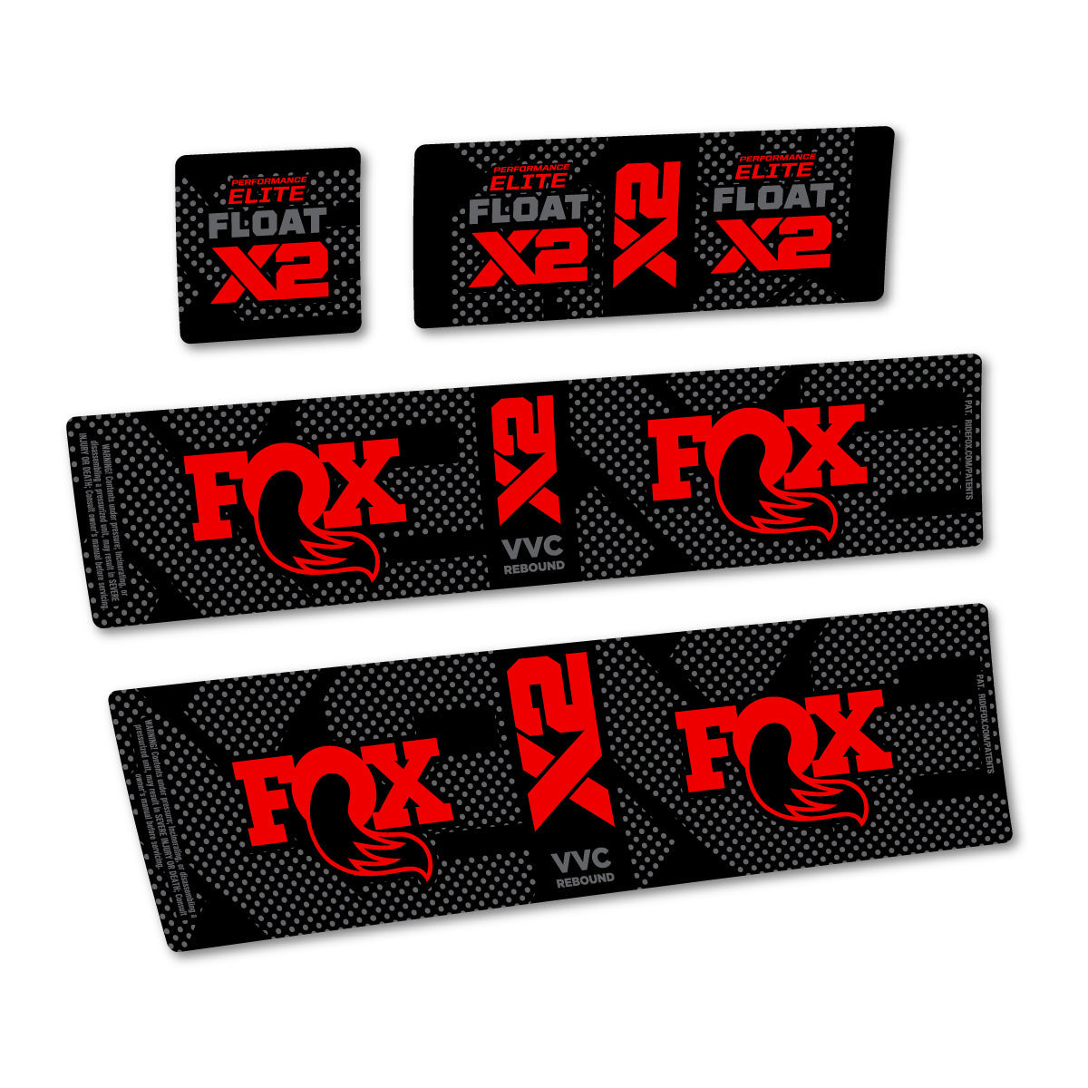 Red decal for Fox Performance Elite Float X2 rear shock – bike sticker vinyl