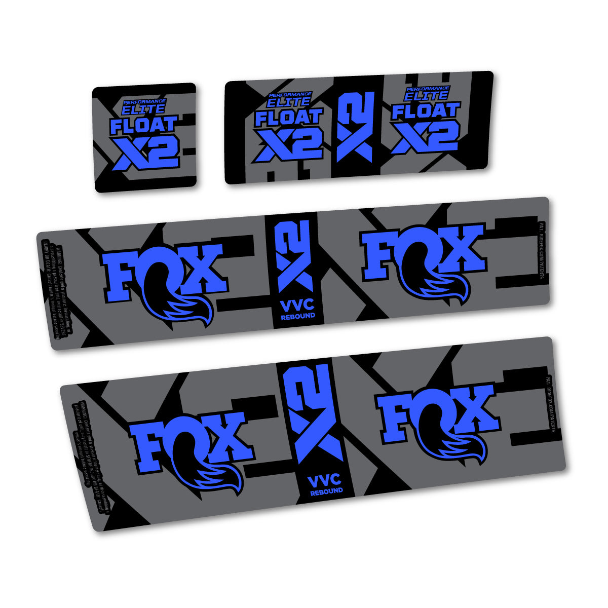 Stickers compatibles Fox Performance Elite Float X2 2026 pour amortisseur – autocollants vinyle - Bleu