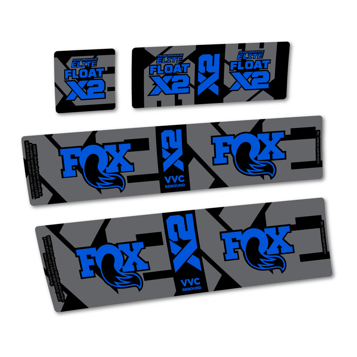 Stickers compatibles Fox Performance Elite Float X2 2026 pour amortisseur – autocollants vinyle - Bleu Mer