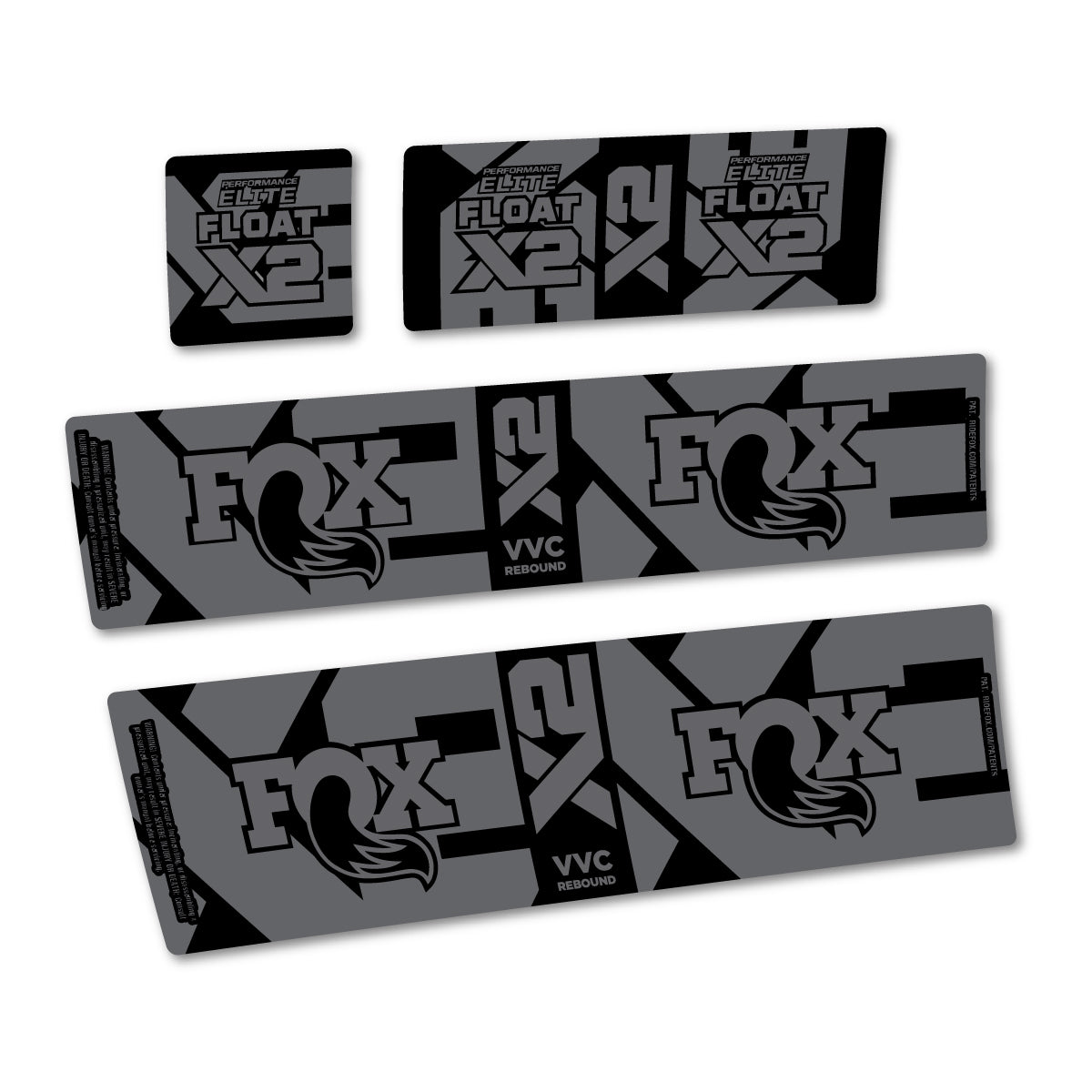 Stickers compatibles Fox Performance Elite Float X2 2026 pour amortisseur – autocollants vinyle - Gris Mystique