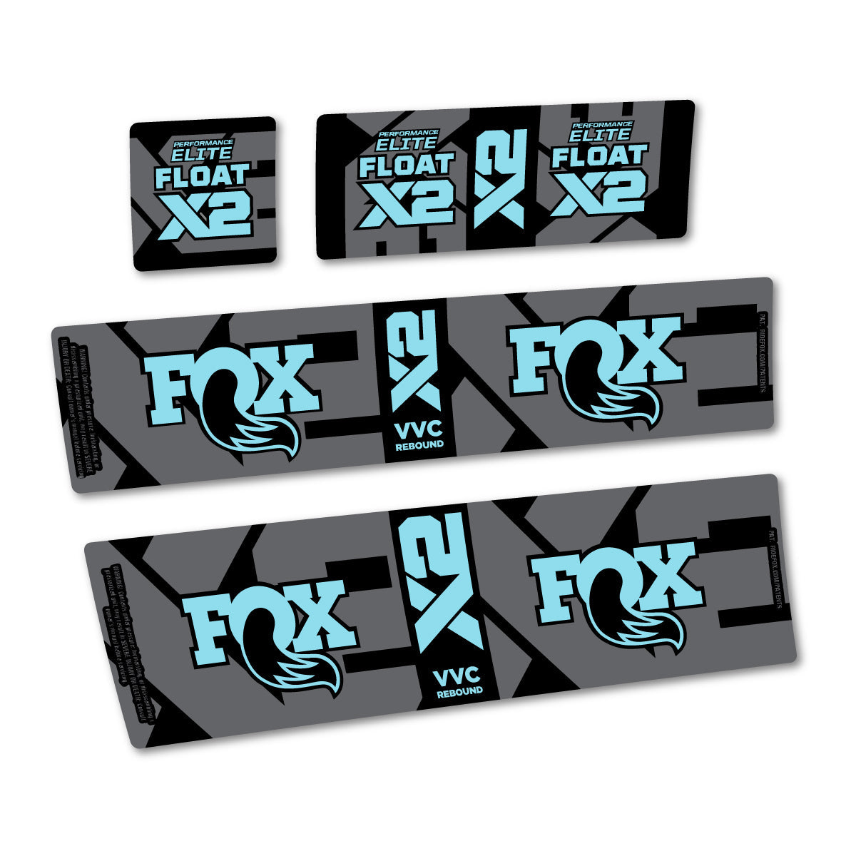 Sky Blue decal for Fox Performance Elite Float X2 2026 rear shock – bike sticker vinyl