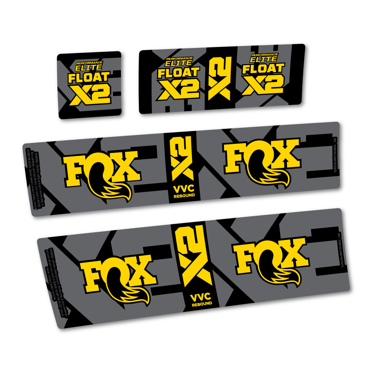 Stickers compatibles Fox Performance Elite Float X2 2026 pour amortisseur – autocollants vinyle - Jaune Banane