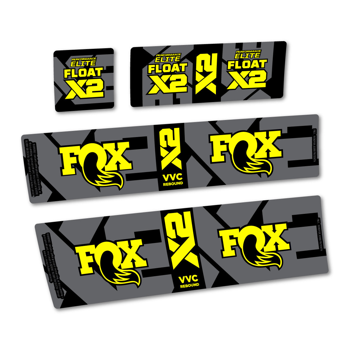 Stickers compatibles Fox Performance Elite Float X2 2026 pour amortisseur – autocollants vinyle - Jaune Citron