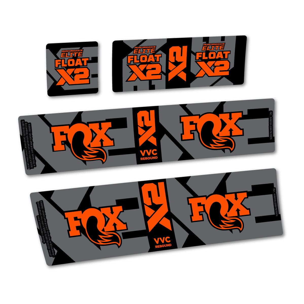 Stickers compatibles Fox Performance Elite Float X2 2026 pour amortisseur – autocollants vinyle - Orange