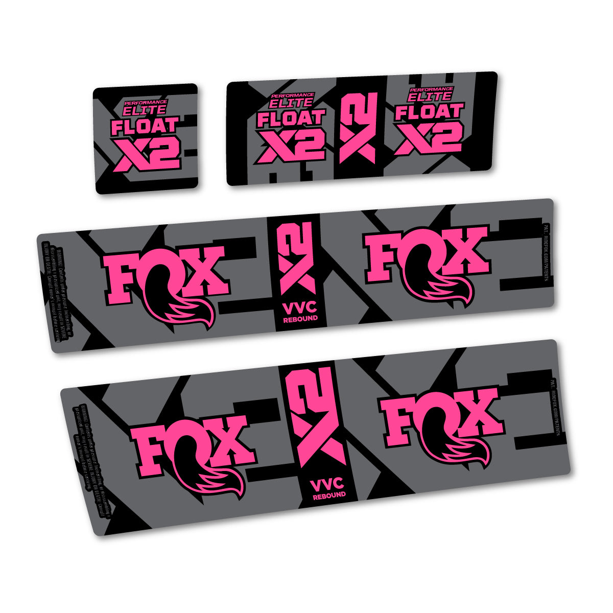 Stickers compatibles Fox Performance Elite Float X2 2026 pour amortisseur – autocollants vinyle - Rose Bonbon