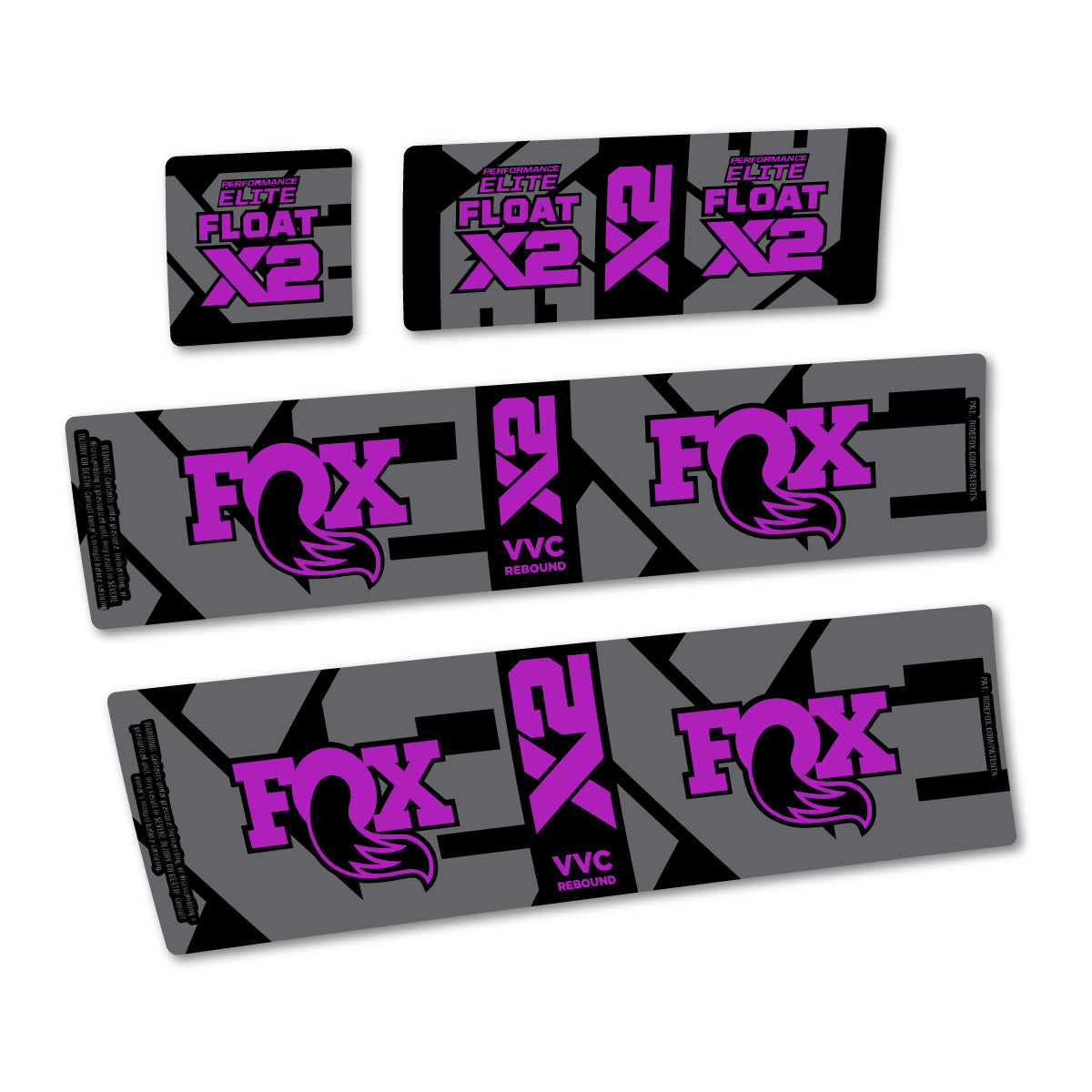 Stickers compatibles Fox Performance Elite Float X2 2026 pour amortisseur – autocollants vinyle - Rose Violet