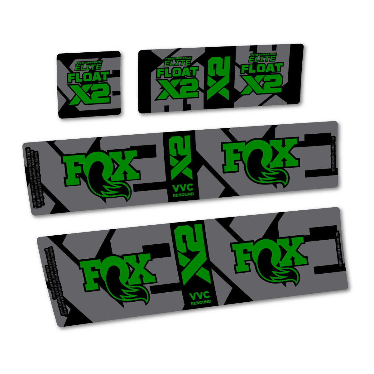 Stickers compatibles Fox Performance Elite Float X2 2026 pour amortisseur – autocollants vinyle - Vert Moyen