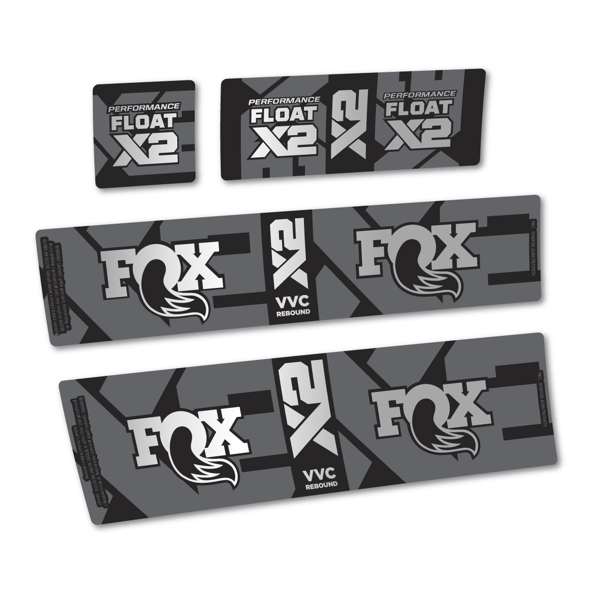 Light Silver decal for Fox Performance Float X2 2026 rear shock – bike sticker vinyl