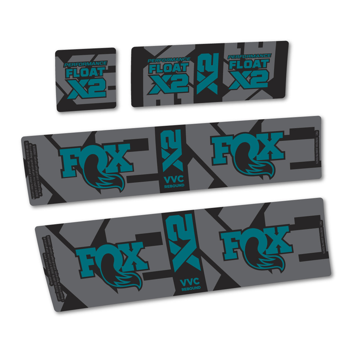 Stickers compatibles Fox Performance Float X2 2026 pour amortisseur – autocollants vinyle - Pétrole Foncé