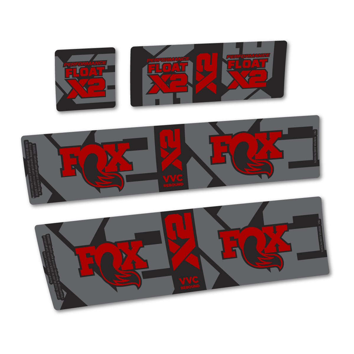 Stickers compatibles Fox Performance Float X2 2026 pour amortisseur – autocollants vinyle - Rouge Foncé