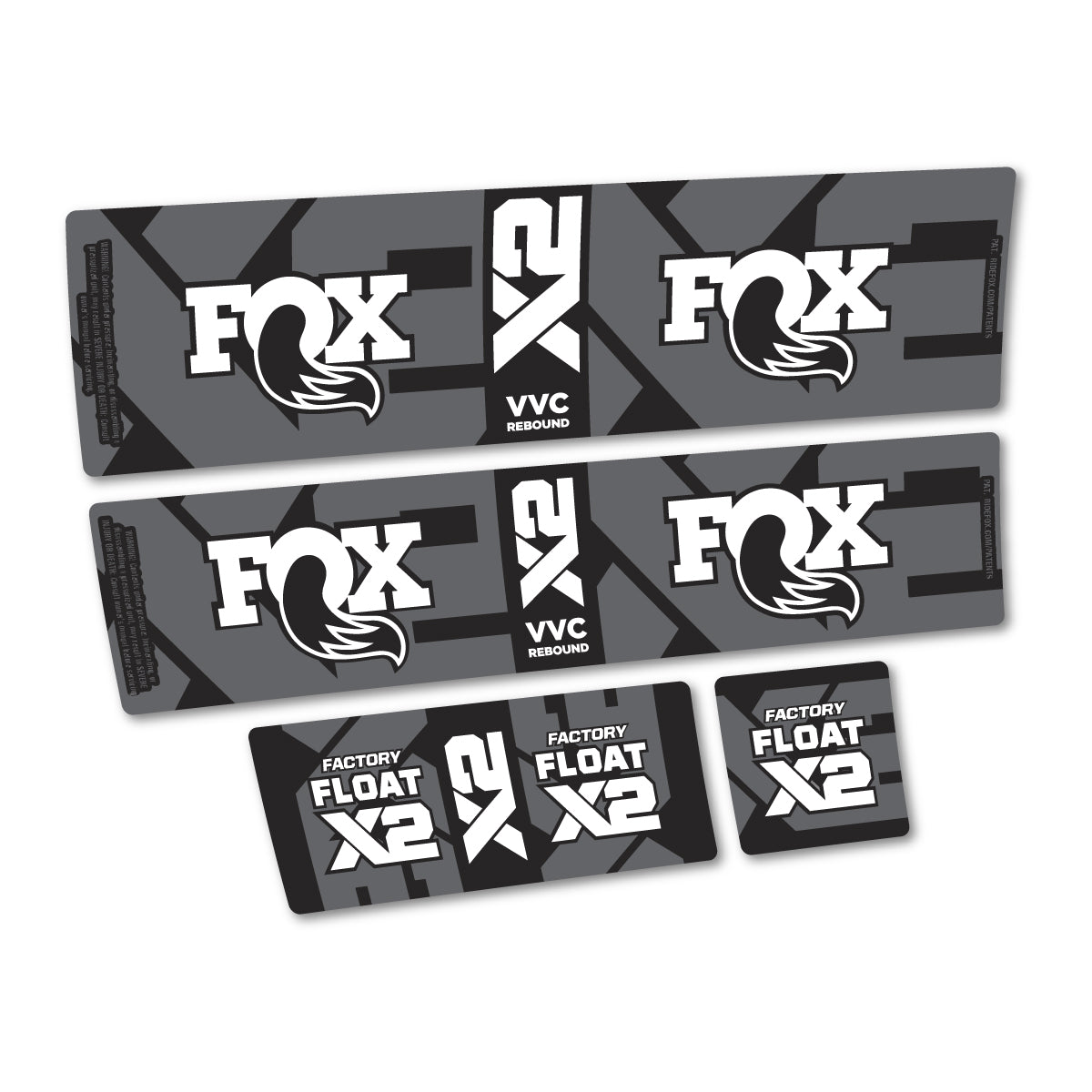 Stickers compatibles Fox Factory Float X2 2026 pour amortisseur – autocollants vinyle - Blanc
