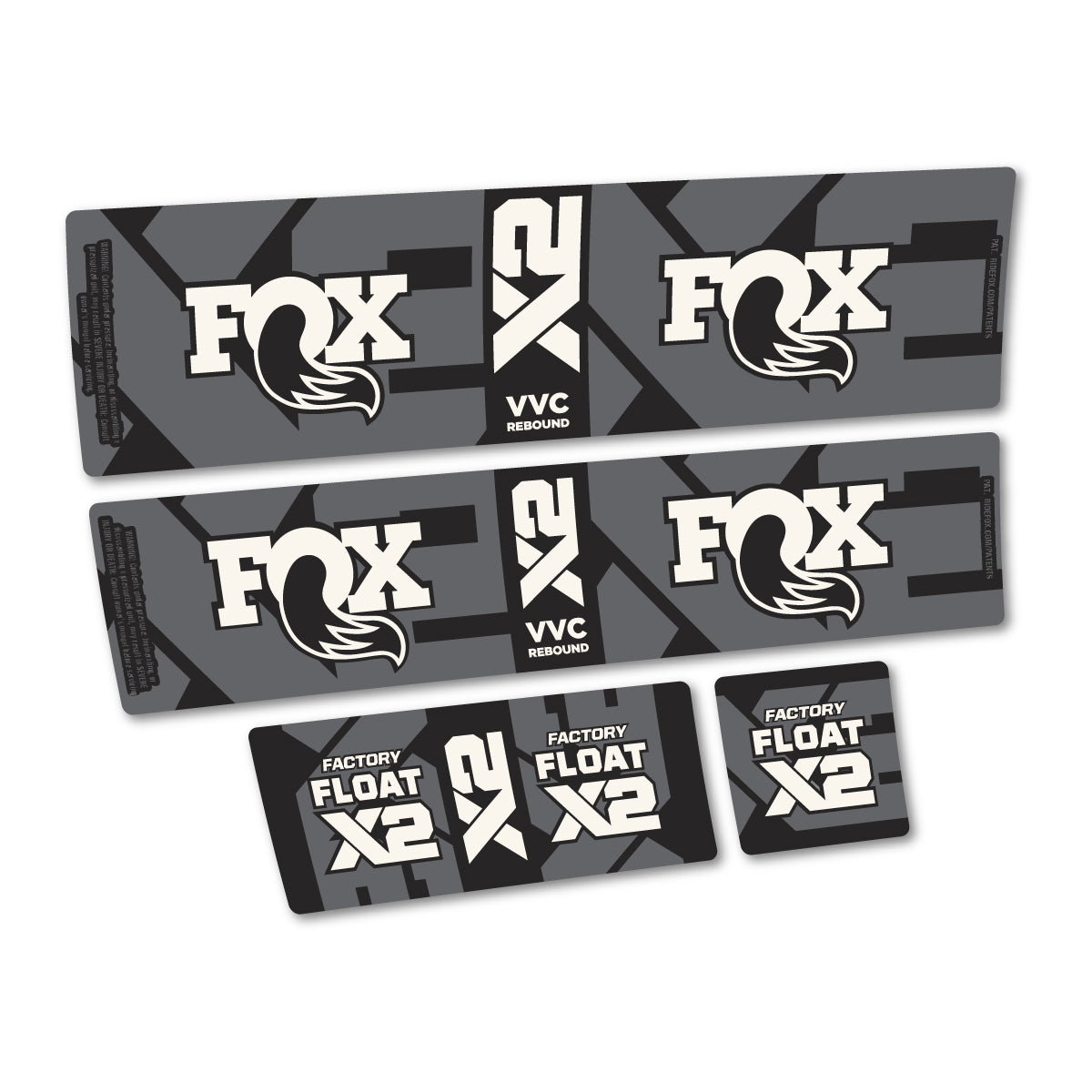 Stickers compatibles Fox Factory Float X2 2026 pour amortisseur – autocollants vinyle - Blanc Cassé