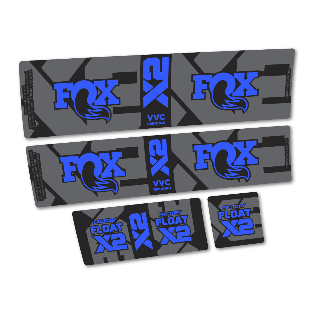 Stickers compatibles Fox Factory Float X2 2026 pour amortisseur – autocollants vinyle - Bleu
